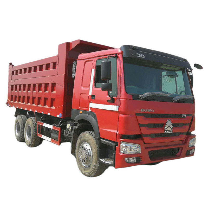 HOWO 6x4 371hp 30 тонн красный грузовик с откидкой с двигателем WEICHAI и 3 пассажира