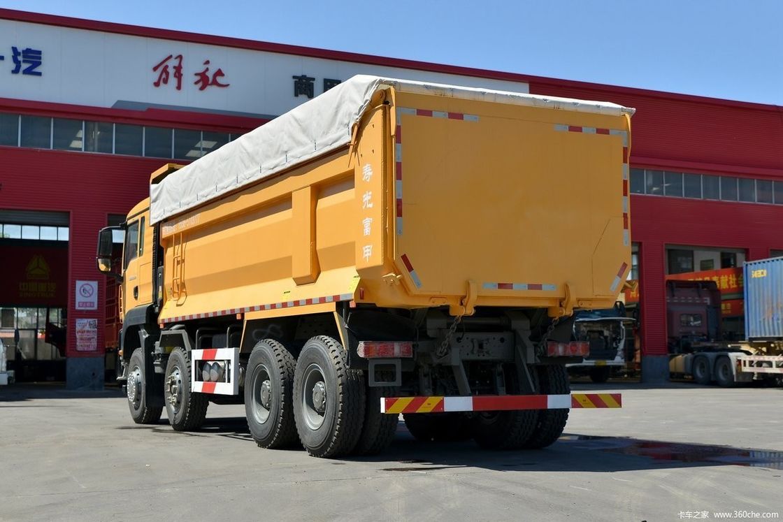 Сегмент тяжелых грузовиков Sinotruk 371hp Подержанный грузовик 8 * 4 грузовик с наклоном для выгоды