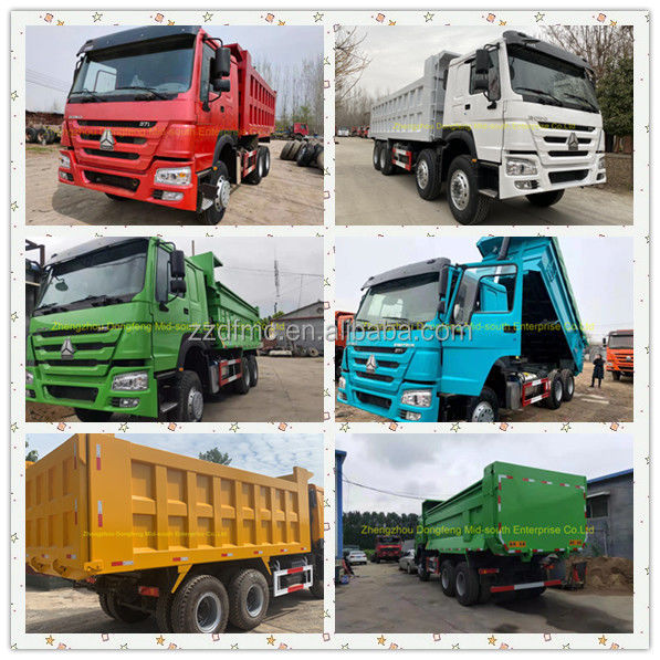 Реконструированный 2016-2019 HOWO Дэмп-Трак 8х4 12 колес Подержанный грузовик с задней камерой