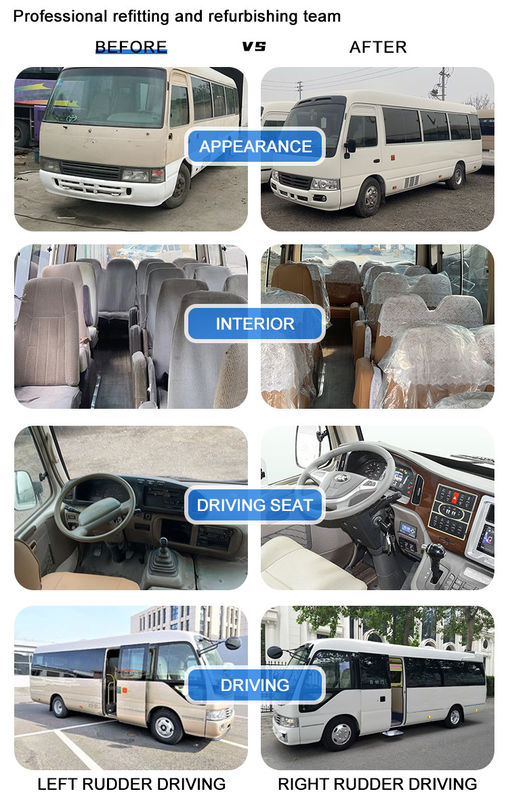 30-местный автобус Toyota Coaster с двойным воздушным тормозом и высокой скоростью 69 км/ч